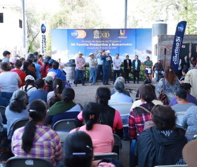 Entrega SDAyR 500 cisternas para captar agua en Uriangato