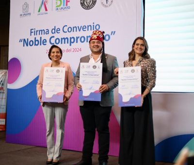 Firman convenio «Noble Compromiso» en beneficio de la niñez irapuatense