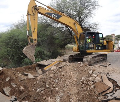 Comenzó obra de reparación del camino dañado por vandalismo