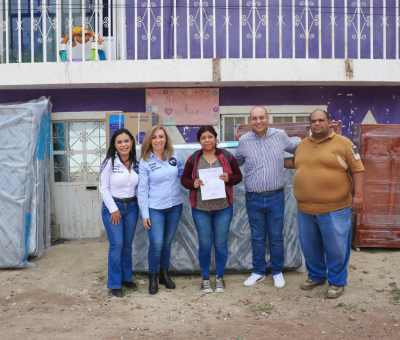 129 familias afectadas por la lluvia recibieron apoyos para la reposición de menajes de casas