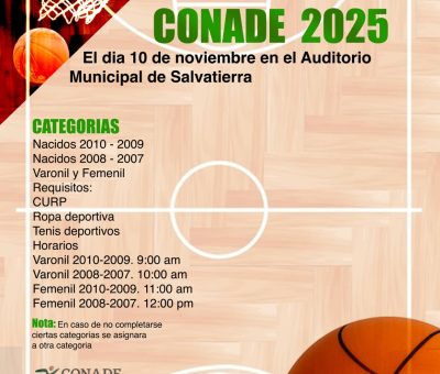 Salvatierra impulsa el talento local para los juegos CONADE 2025 con visoria de básquetbol