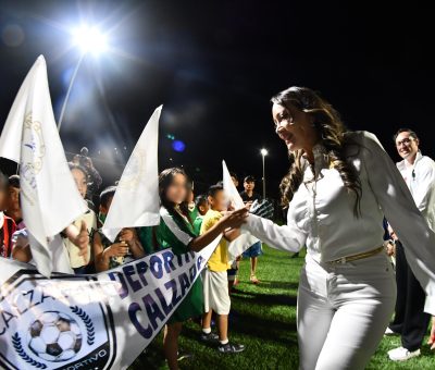 Inauguran cancha de fútbol en el Cerro del Cuarto